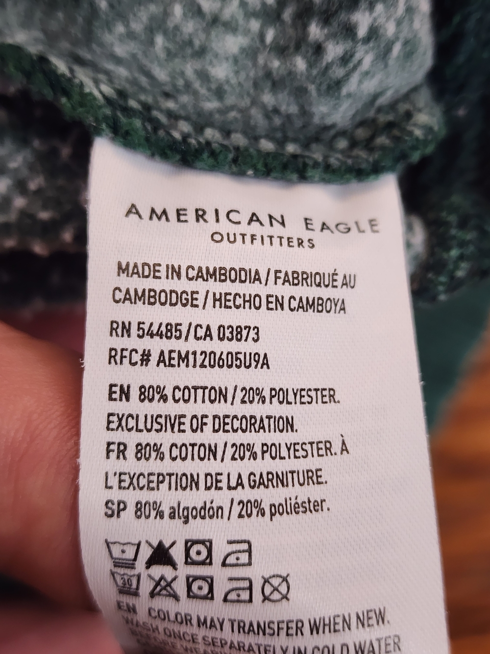 American Eagle Outfitters Forest Green Logo Crewneck Sweatshirt - Picture 6 of 7